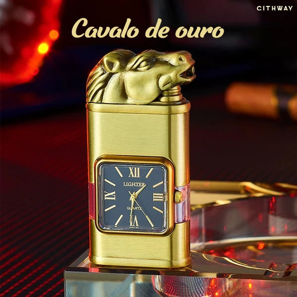 Cithway™ - Isqueiro Relógio Vintage com Dupla Chama